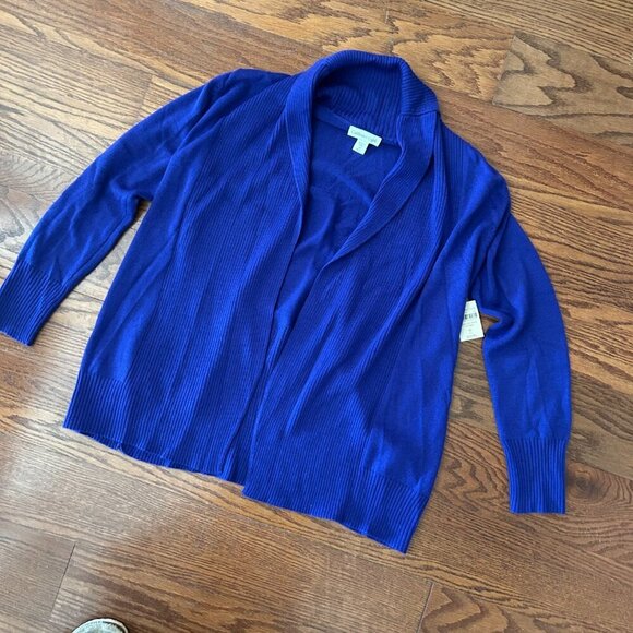 NWT Coldwater Creek Wool Blend Shawl Open Front Cardigan Size Medium - Picture 2 of 11